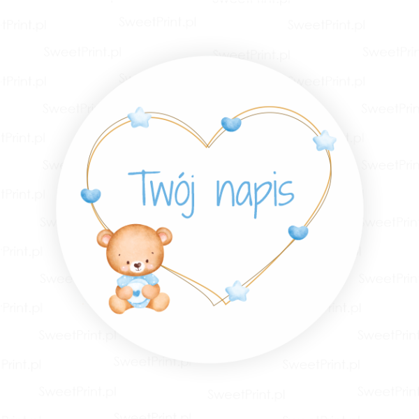 Personalizowane naklejki z misiem - SweetPrint.pl