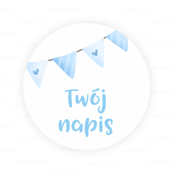 Personalizowane naklejki z chorągiewkami - SweetPrint.pl
