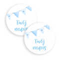 Personalizowane naklejki z chorągiewkami - SweetPrint.pl
