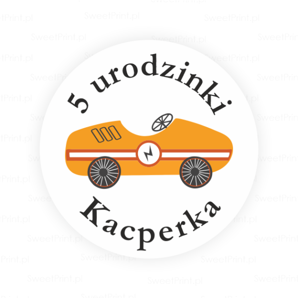 Personalizowane naklejki z samochodem wyścigowym - SweetPrint.pl
