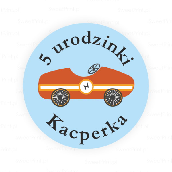 Personalizowane naklejki z samochodem wyścigowym - SweetPrint.pl