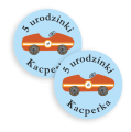 Personalizowane naklejki z samochodem wyścigowym - SweetPrint.pl