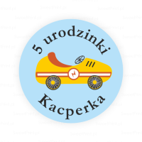 Personalizowane naklejki dla dzieci SAMOCHÓD WYŚCIGOWY