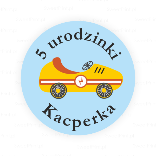 Personalizowane naklejki z samochodem wyścigowym - SweetPrint.pl