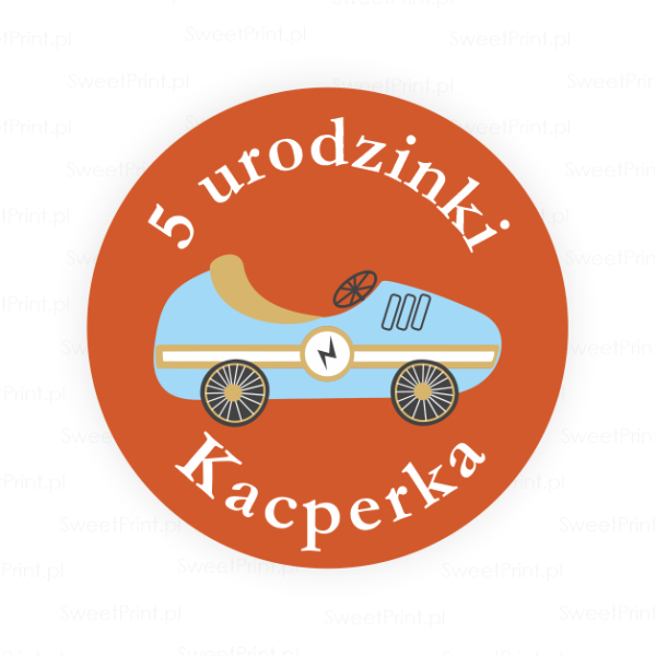 Personalizowane naklejki z samochodem wyścigowym - SweetPrint.pl