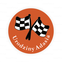 Personalizowane naklejki dla dzieci FLAGA WYŚCIGOWA