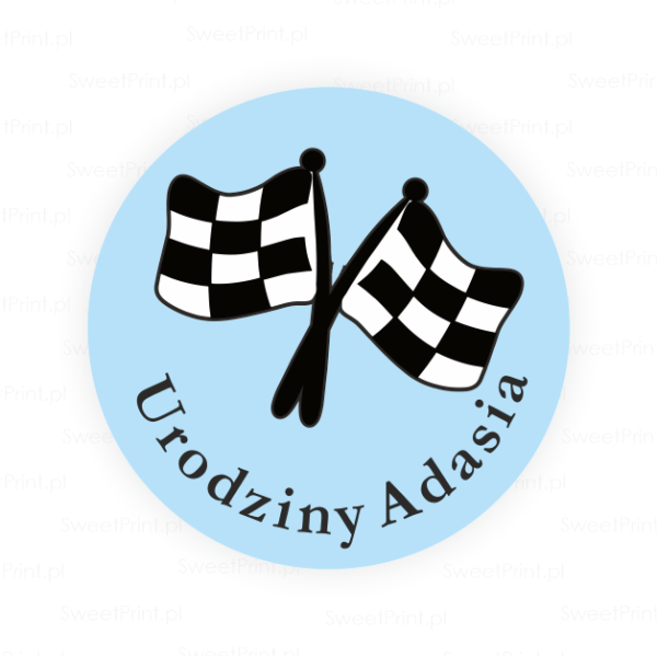 Personalizowane naklejki z flagą wyścigową - SweetPrint.pl
