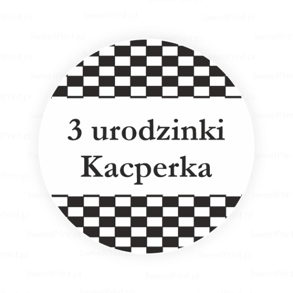 Personalizowane naklejki ze wzorkiem flagi wyścigowej - SweetPrint.pl