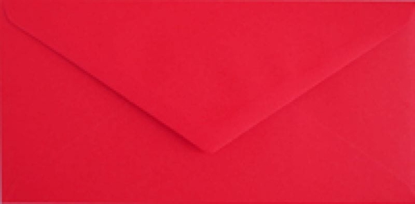 Czerwona, prostokątna koperta 8x16 cm będzie idealna do kartek i zaproszeń, listów i innych niespodzianek na każdą okazję - SweetPrint.pl