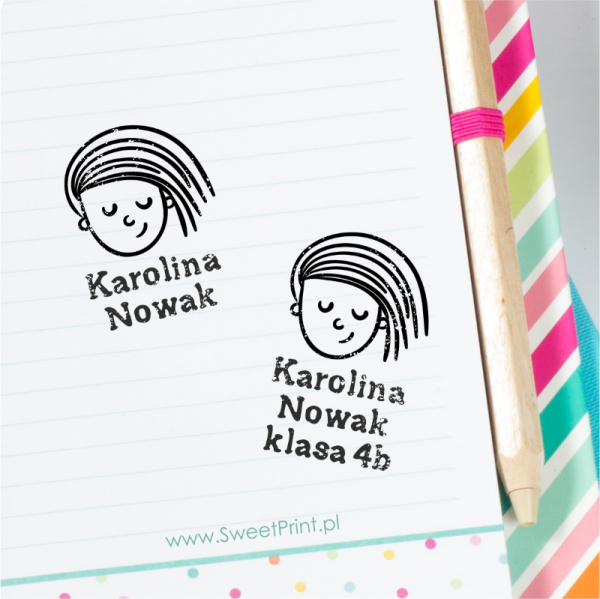 stempel z buzią dla dziewczynki