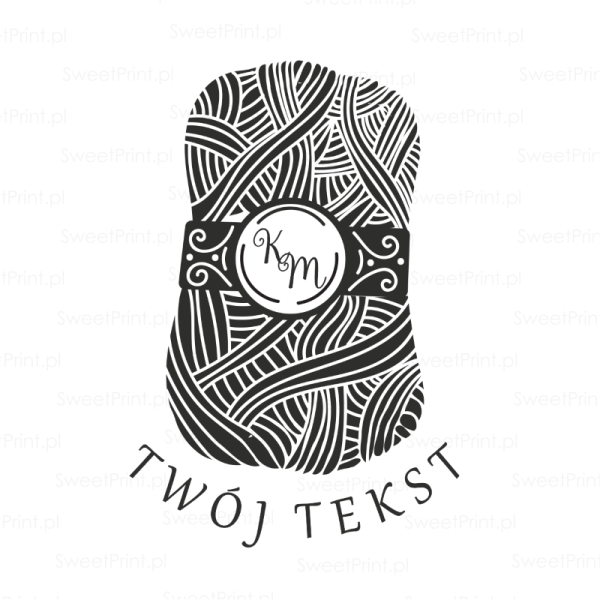 pieczątka z kłębkiem włóczki