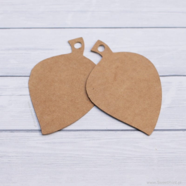 papierowe tagi w kształcie liścia - z papieru eko