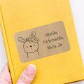 Naklejki szkolne z papieru kraft - z króliczkiem - SweetPrint.pl