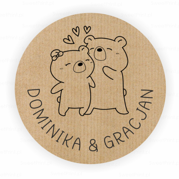 Personalizowane naklejki ślubne kraft - SweetPrint.pl
