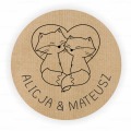 Personalizowane naklejki ślubne kraft - SweetPrint.pl