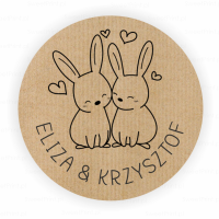 Personalizowane naklejki ślubne kraft  ZAJĄCZKI