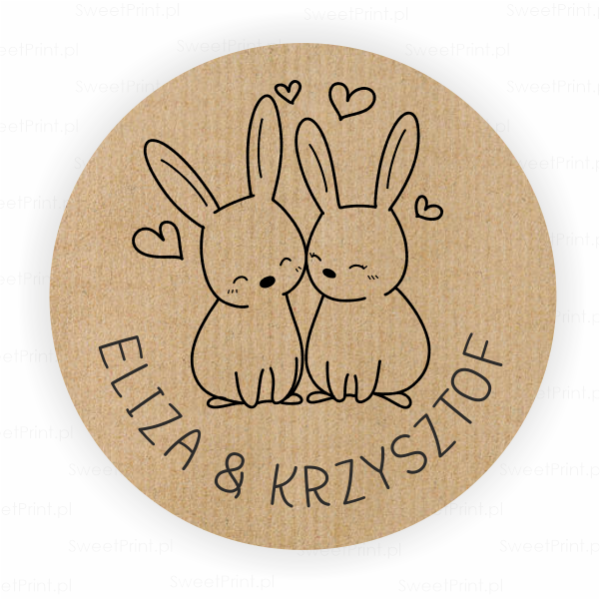 Personalizowane naklejki ślubne kraft - SweetPrint.pl