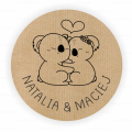 Personalizowane naklejki ślubne kraft - SweetPrint.pl