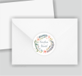Personalizowane naklejki z kwiatowym wiankiem - SweetPrint.pl
