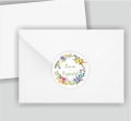 Personalizowane naklejki z kwiatowym wiankiem - SweetPrint.pl