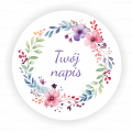 Personalizowane naklejki z kwiatowym wiankiem - SweetPrint.pl