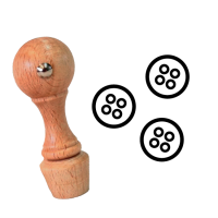 Mini stempel drewniany - GUZIK