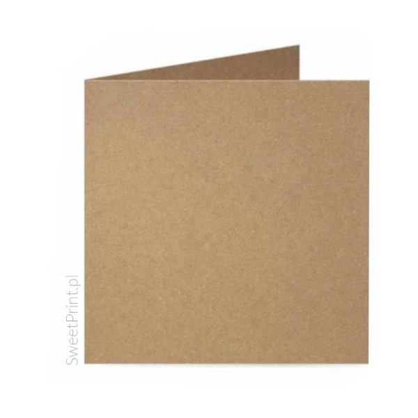 Baza kartki kwadratowej z papieru kraft + koperta - SweetPrint.pl
