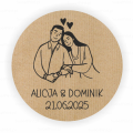 Personalizowane naklejki ślubne z papieru kraft - SweetPrint.pl