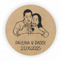 Personalizowane naklejki ślubne z papieru kraft - SweetPrint.pl