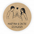 Personalizowane naklejki ślubne z papieru kraft - SweetPrint.pl