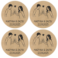 Personalizowane naklejki ślubne z papieru kraft - SweetPrint.pl