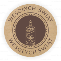 Naklejki świąteczne kraft EKO - WESOŁYCH ŚWIĄT
