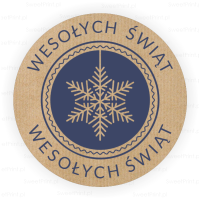 Naklejki świąteczne kraft EKO - WESOŁYCH ŚWIĄT