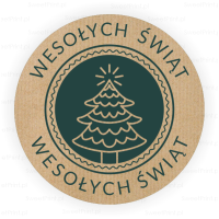 Naklejki świąteczne kraft EKO - WESOŁYCH ŚWIĄT