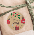 Naklejki z papieru kraft z napisem Wesołych Świąt - SweetPrint.pl