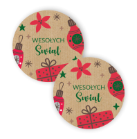 Naklejki świąteczne kraft EKO - WESOŁE ŚWIĘTA 