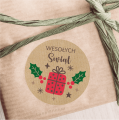 Naklejki z papieru kraft z napisem Wesołych Świąt - SweetPrint.pl