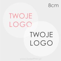 PRZEZROCZYSTE naklejki z logo - 8 cm 