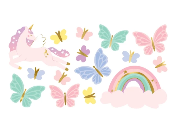 Tatuaże zmywalne JEDNOROŻCE I MOTYLE - SweetPrint.pl