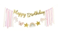 Baner JEDNOROŻCE I MOTYLE Happy Birthday - SweetPrint.pl