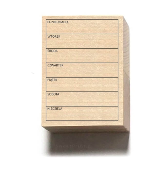 stempel bullet journal PLANOWANIE TYGODNIA – siatka dni