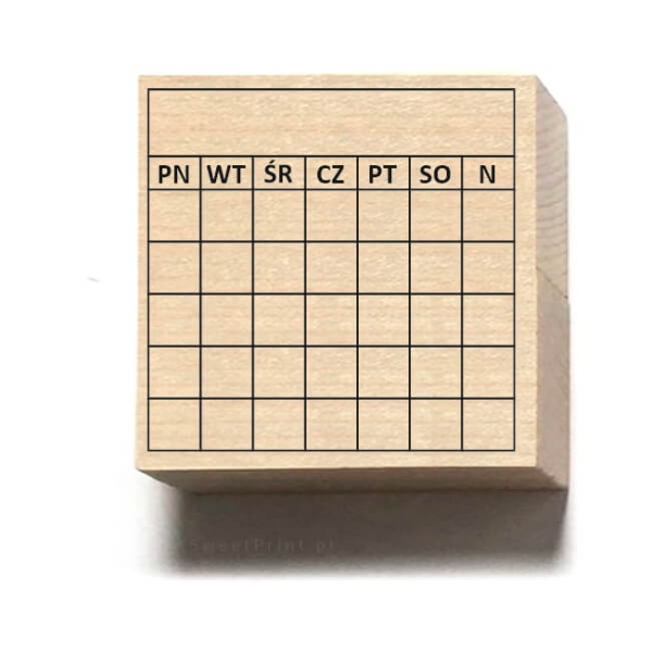 stempel bullet journal KALENDARZ z podsumowaniem tygodnia