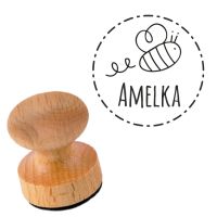 Pieczątka z imieniem PSZCZÓŁKA + poduszka z tuszem