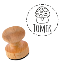 Pieczątka z imieniem GRZYBEK + poduszka z tuszem 