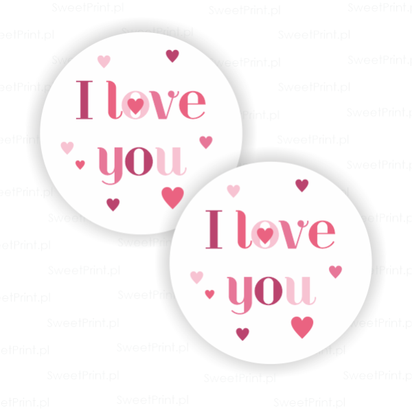 Naklejki z napisem I LOVE YOU - SweetPrint.pl