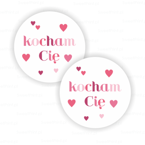 Naklejki z napisem KOCHAM CIĘ - SweetPrint.pl
