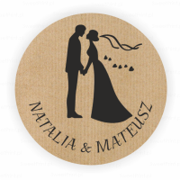 Personalizowane naklejki ślubne kraft  RAZEM NA ZAWSZE