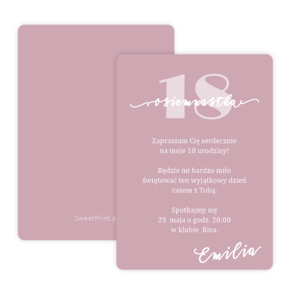 Zaproszenia na osiemnastkę - SweetPrint.pl