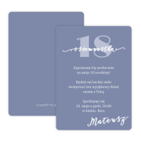Zaproszenia na 18 urodziny NIEBIESKIE