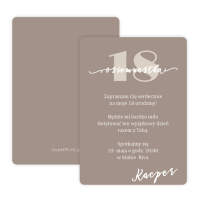 Zaproszenia na 18 urodziny BRĄZOWE